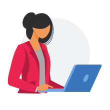 Woman on Computer Icon